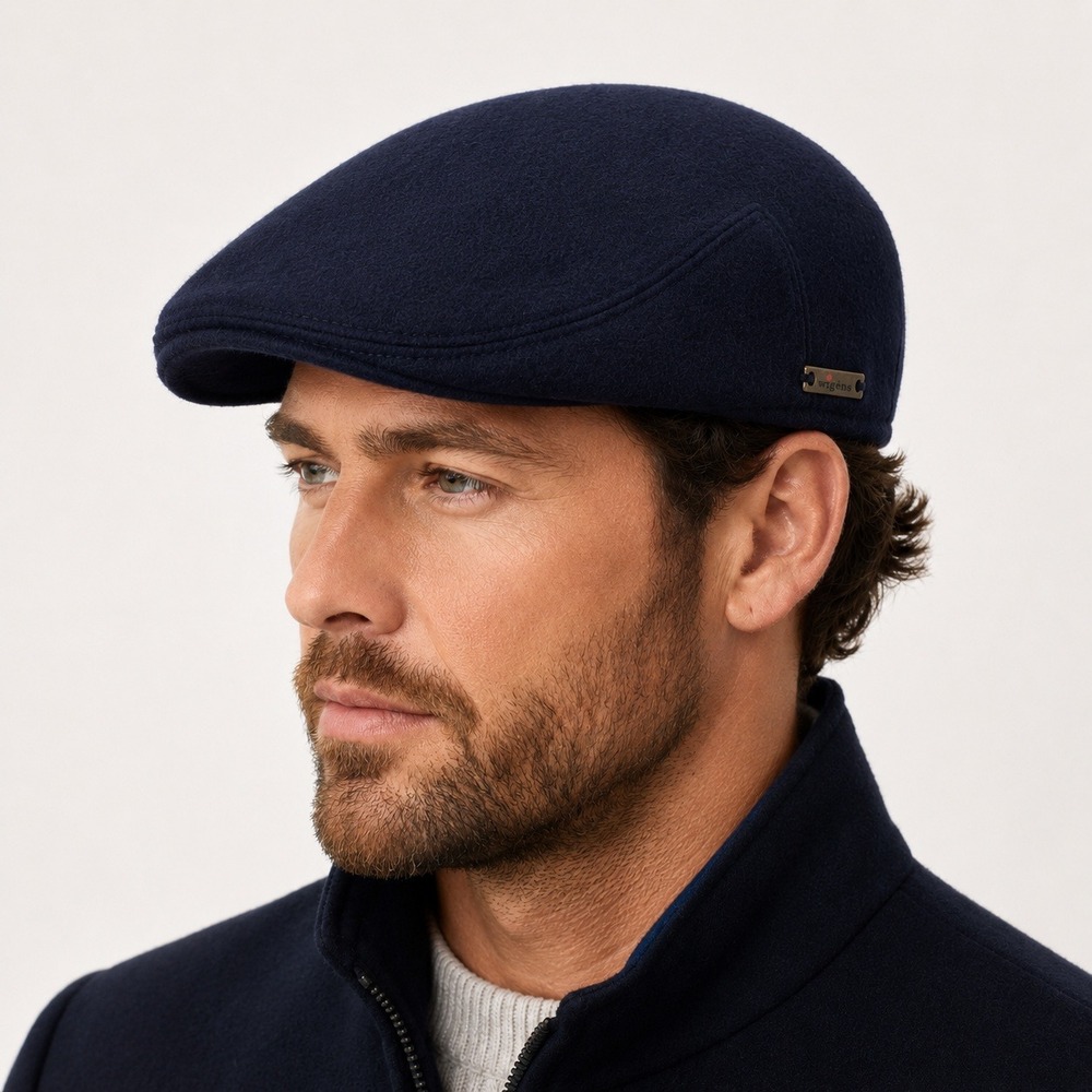 Wigens Flat Cap 57 Navy Blue Morgado Wool Cashmere Ivy Hat Quiet Luxury Swedish
